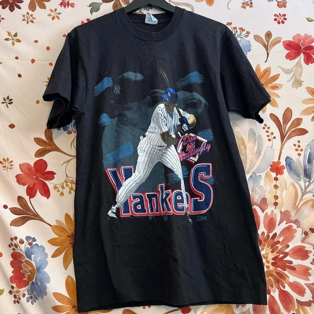 VTG 80s Salem Boys L NY Yankees Don Mattingly New York MLB Baseball Graphic Tee